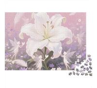 Lys Blanc Puzzle pour Adultes Puzzle 1000 Pièces Scène de Fée Détente Décoration Cadeau Maison 38x26cm/1000pcs
