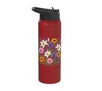 Lys blanc violet iris lavande Cottagecore Floral Stainless Steel Insulated Water Bottle