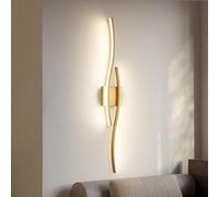 LYSDjia Applique Murale Moderne LED 18W intensité Variable dorée pour Coiffeuse éclairage Mural 80cm luminaire Mural linéaire en métal Chambre à Coucher Salon Salle de Bain Couloir Applique Murale