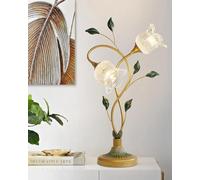 LYSDjia Lampe de table rétro à fleurs décoration créative ampoule E14 abat-jour en verre en forme de fleur idéale for la chambre le salon la lecture de chevet ou un bureau Décoration intérieure