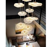 LYSDjia Lustre Haut Plafond dimmable Moderne en Forme de Feuille de Lotus doré Suspension Spirale Lampe LED linéaire de Luxe Lampe Suspendue adaptée au Hall d'entrée escalier Villa Salon