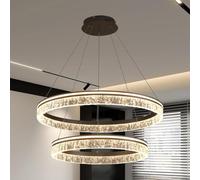 LYSDjia Lustre LED moderne Glacier Texture acrylique corps de lampe doré Suspension grand salon plafonnier restaurant dimmable Lampe suspendue lampe d'îlot de cuisine adapté à la chambre hall d'entrée