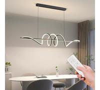 LYSDjia Lustre LED moderne pour restaurant luminaire suspendu à intensité variable 120cm avec télécommande en forme de spirale luminaire créatif en aluminium pour chambre à coucher cuisine salle de bi