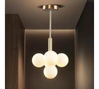 LYSDjia Lustre Moderne Forme Globe doré Forme de Verre Sputnik Plafonnier à Bulles du Milieu du siècle Lampe Suspendue de Couleur Laiton pour Cuisine Chambre à Coucher entrée au-Dessus de la Table