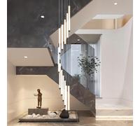 LYSDjia Lustre Moderne Haut Plafond Noir Suspension 12 Lumières Grande Spirale LED Goutte de Pluie Foyer Lampe Suspendue Hauteur Réglable Convient pour Entrée Escalier Hall Salon Foyer Villa Éclairage