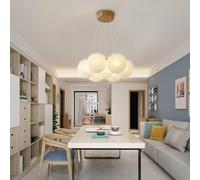 LYSDjia Lustres Grand intérieur Spoutnik Bubble Globe 13 lumières blanc petit globe en verre pendentif Suspension Luminaire moderne lustre de plafond pour salon salle à manger chambre prise G9 incluse
