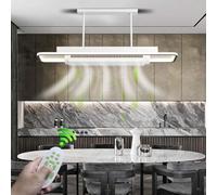 LYSDjia Ventilateur De Plafond Avec Lampe De Plafond LED rectangle Bedroom Plafonnier avec Télécommande Dimming Timing 6 Wind Speed Salon Plafonnier sans pales lustre en éventa (rectangulaire)