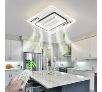 LYSDjia Ventilateur de Plafond avec Lumière et Télécommande 110cm Grand Luminaire Ventilateur Plafond sans pales Dimmable 6 Vitesses Réversible été/hiver Plafonnier Ventilateur Silencieux pour Chambre