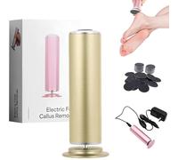 Lyselle Râpe électrique Clenvee,Electrique Lime Ponceuse Rape Pied Avec 60 Tampons De Remplacement Pour Les Pied Pedicure Pied(Gold)