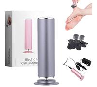 Lyselle Râpe électrique Clenvee,Electrique Lime Ponceuse Rape Pied Avec 60 Tampons De Remplacement Pour Les Pied Pedicure Pied(Gray)