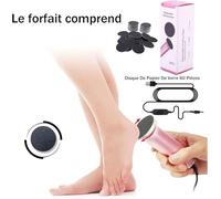 Lyselle Râpe électrique Clenvee,Electrique Lime Ponceuse Rape Pied Avec 60 Tampons De Remplacement Pour Les Pied Pedicure Pied(Pink)