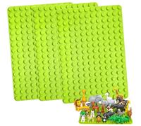 LYSHOOCE Lot de 3 Plaques de Base Classiques, Plaques de Base de Blocs de Construction, Compatibles avec la Plupart des Marques，25,5X19CM, pour Un Jeu Créatif et Une Présentation（Vert）