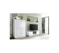 LYSIANE - Ensemble Salon Finition Blanc Laqué Brillant Weiss -
