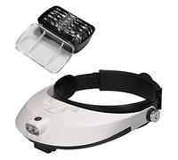 Lysignal Loupe de tête avec Lampe à Lampe LED Loupe à Lunette de loupe pour réparation, Bijouterie, Couture, Artisanat, Circuit de Surveillance