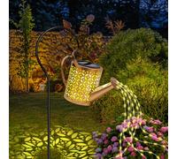 Lysliv Arrosoir lumineux solaire pour jardin, décoration extérieure, féerique, 36 LED, étanche, étoile de douche, lampe jardin inhabituelle cour blanc chaud, en cuivre (1 pièce)