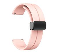 LYSMVIVI Bracelet de montre magnétique de 16 mm, 18 mm, 19 mm, 20 mm, 22 mm - Libération rapide - Bracelet de montre de sport en silicone souple doux pour la peau pour homme et femme avec fermoir