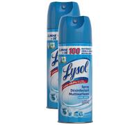 LYSOL Lot de 2 Sprays Désinfectant Antibactérien Multi-Surfaces et Textiles sans Javel Parfum Frais 400ml