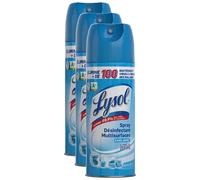 LYSOL Lot de 3 Sprays Désinfectant Antibactérien Multi-Surfaces et Textiles sans Javel Parfum Frais 400ml