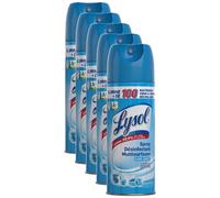 LYSOL Lot de 5 Sprays Désinfectant Antibactérien Multi-Surfaces et Textiles sans Javel Parfum Frais 400ml