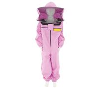 LYSON Combinaison d'apiculteur pour enfant avec chapeau amovible - Avec voile - Vêtement de protection pour enfants - Violet - Taille 152