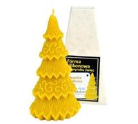 LYSON Moule à bougie en silicone - Petit sapin de Noël décoré - Hauteur : 14,5 cm - Moule à bougie en silicone pour cire de soja, cire d'abeille, plâtre, savon, aromathérapie