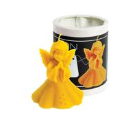 LYSON Moule en silicone en forme d'ange avec un flocon de neige - Hauteur : 10 cm - Pour cire de soja, cire d'abeille, plâtre, savon, aromathérapie, fabrication de bougies en cire d'abeille - Idée