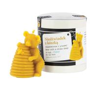 LYSON Moule en silicone pour bougie en forme d'ours avec panier en paille - Hauteur : 7 cm - Pour cire de soja, cire d'abeille, plâtre, savon, aromathérapie, fabrication de bougies en cire d'abeille