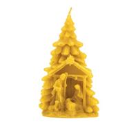 LYSON Moule en silicone pour bougies - Sapin de Noël avec crèche de Noël - Hauteur : 13,5 cm - Moule à bougie en silicone pour cire de soja, cire d'abeille, plâtre, savon, aromathérapie