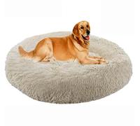 Lysong Panier Chien Grande Rond Moelleux,Coussin pour Chien Panier Donut,Lit Chien Apaisant en Peluche Doux et Comfy,XL XXL Lit pour Chien Lavable et Anti Strss(110cm)