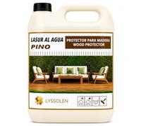 LYSSOLEN Lasure Protectrice Bois Extérieur et Intérieur | À l'Eau, Microporeux, Satinée Couleur Pin | Imperméabilisant avec Filtre UV pour Terrasses, Clôtures, Poutres et Meubles | 1 Litre