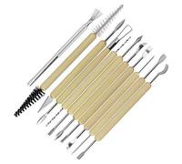 LYTIVAGEN 11Pcs Outils de Poterie Outils de Argile en Bois Carving Sculpture Tool en Bois et Acier Inoxydable Idéal pour Débutants ou Professionnels