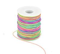 LYTIVAGEN 1mm 100m Cordon Elastique Couleur Arc-en-Ciel Fil pour Bracelet Perle Multi-Couleur Cordon d'Artisanat Fil Couleur Corde Bricolage pour Bracelets Colliers Bijoux Artisanat Macramé Bracelet