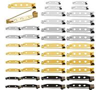 LYTIVAGEN 200 PCS Fermoirs à Épingle de Sécurité Antirouille Pin Epingle de Broche 5 Couleurs Épingles de Barres 4 Tailles Épingle à Nourrice avec Trous pour Insigne de Broche de Bijoux de Bricolage