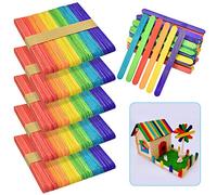 LYTIVAGEN 300Pcs Bâtonnets Bois Loisirs Bâtonnets en Bois Artisanat Bâtons d'artisanat Coloré Naturel pour Travaux Manuels et Maison DIY Trauveau (114 * 10 * 2mm)