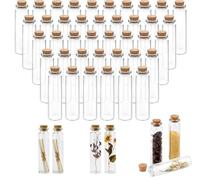 LYTIVAGEN 40 Pièces Petites Bouteilles en Verre Transparent, Mini Bouteille en Verre avec Bouchons, Petit Bocaux Bouteilles en Verre pour DIY/Décoration de Mariage/Accessoires de Rangement (20ML)
