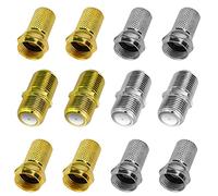 LYTIVAGEN 6 PCS Jeu de Connecteurs F Connecteur de Compression Mâle Jack Adaptateur SMA Femelle Connecteur Coaxial Adaptateur Prise F vers TV pour Remplacement du Connecteur d'Antenne(Or et Argent)