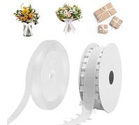 LYTIVAGEN Rouleau de Ruban Organza Blanc en Forme Cœurs avec un Rouleau de Fin Ruban de Satin Blanc 0.6cm Ruban Organza Coeur 2.5cmX18m Ruban Décoratif pour Mariage Bouquet Cadeau Emballage Festival