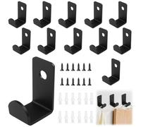 Lytonix 12 Pièces Crochet Noir Porte Manteau Petit L Individuel, Crochet Mural a Visser, Porte-Manteaux Solides en Acier Inoxydable pour Salle de Bain, Cuisine, Suspendre des Vêtements, Serviettes