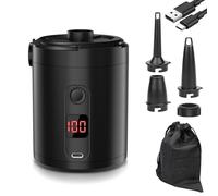Lytool Pompe à Air Électrique Rechargeable 5200 mAh avec Écran Numérique, Gonfleur Rapide 280 L/Min, 3 Buses + Joint pour Sac sous Vide, Portable pour Matelas et Piscine