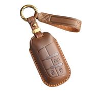 LyTTuu 1 Etuis Porte Clés Voiture pour Jeep Cherokee Compass Dodge Challenger Dart Fiat 500X, Pochette Clés à Distance, étui Protection Porte-Clés, Sac à Clé, Accessoires Portefeuille,3 Button-A