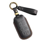 LyTTuu 1 Etuis Porte Clés Voiture pour Jeep Cherokee Compass Dodge Challenger Dart Fiat 500X, Pochette Clés à Distance, étui Protection Porte-Clés, Sac à Clé, Accessoires Portefeuille,5 Button-C