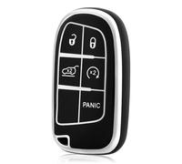 LyTTuu 1 Etuis Porte Clés Voiture pour Jeep Cherokee Renegade Dodge Dart Durango Challenger Charger Chrysler Fiat Honda, Pochette Clés à Distance, étui Protection Porte-Clés, Sac à Clé, Accessoires