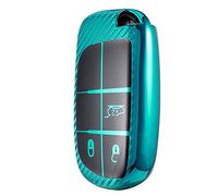 LyTTuu 1 Etuis Porte Clés Voiture pour Jeep Renegade Compass Grand Cherokee Chrysler 300C Dodge Dart Fiat 500X, Pochette Clés à Distance, étui Protection Porte-Clés, Sac à Clé, Accessoires,B