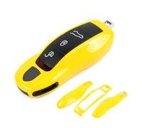LyTTuu 1 Etuis Porte Clés Voiture pour Porsche Cayenne Panamera 911 718 Macan Boxster Cayman, Pochette Clés à Distance, étui Protection Porte-Clés, Sac à Clé, Accessoires Portefeuille,E