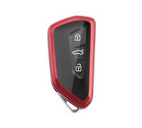 LyTTuu 1 Etuis Porte Clés Voiture pour VW Tiguan 3 | Passat B9 2024 2025 2024, Pochette Clés à Distance, étui Protection Porte-Clés, Sac à Clé, Accessoires Portefeuille,Red
