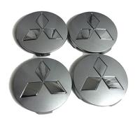 LyTTuu 4 Pièces Auto Cache Moyeux pour Mitsubishi L200 60MM, Capuchon Jante Pneu Cache Roue Centrale Anti-poussière Antirouille D'emblème Accessoires