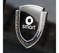 LyTTuu Emblèmes Voiture pour Smart 451 Brabus Smart 453 Fortwo Forfour #1#3, Emblème Capot Coffre, Badge Calandre Avant, Emblème Remplacement, Ornement Couverture Voiture,Silver