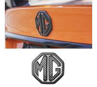 LyTTuu Voiture Emblèmes pour MG MG4 EV,3D Autocollant Insignes DéCoratif Blason SignaléTique Étiquette Logo Decal Armatures Caisse Accessoire,Rear-Carbon Pattern