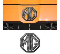 LyTTuu Voiture Emblèmes pour MG MG4 EV,3D Autocollant Insignes DéCoratif Blason SignaléTique Étiquette Logo Decal Armatures Caisse Accessoire,Front-Carbon Pattern