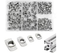 lyualma 170 Pièces T Écrou à Rainure Kit Écrou de Tête de Marteau M4 M5 M6 M8 Écrou en T Coulissant Acier au Carbone T-Slot Écrou Écrous pour Profil en Aluminium